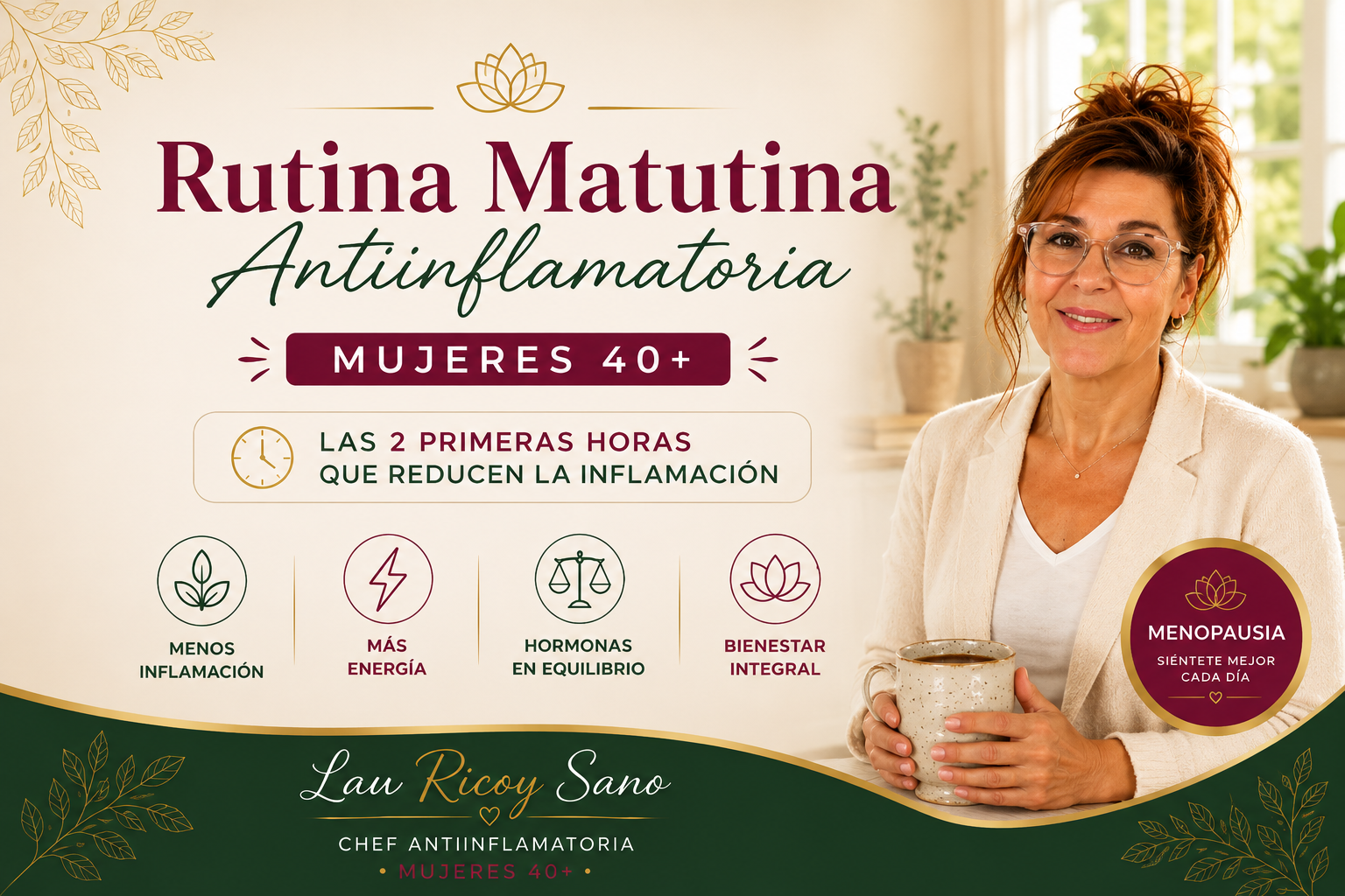 Rutina Matutina Antiinflamatoria para Mujeres de 40+
